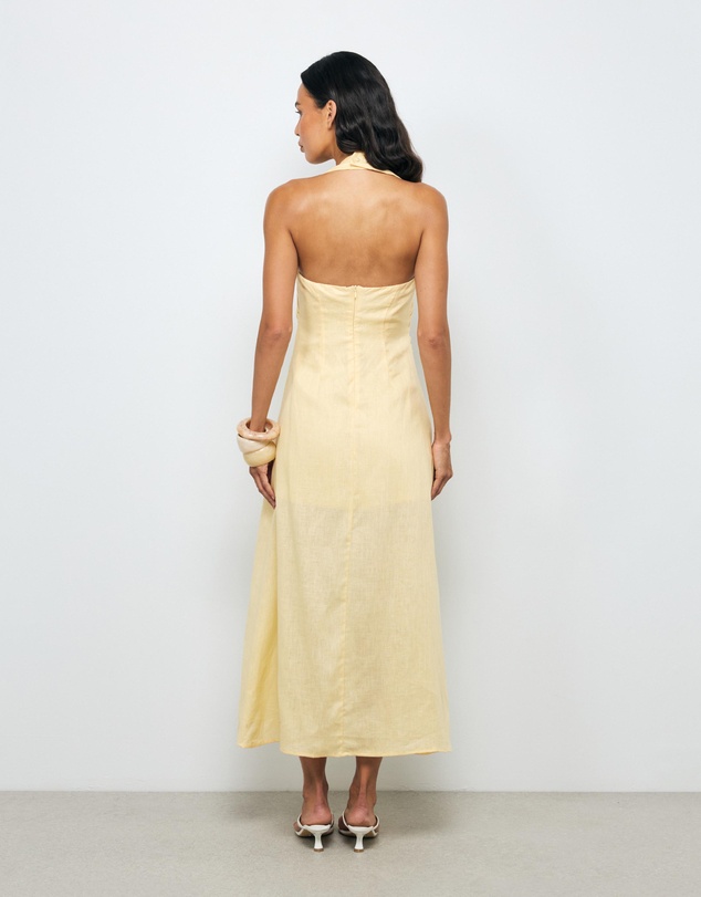 AERE - Tessa Linen Halter Midi Dress