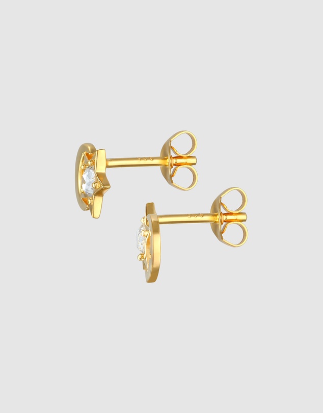 Elli Jewelry - Celestial Kids Stud Earrings in Gold-Plated 925 Silver