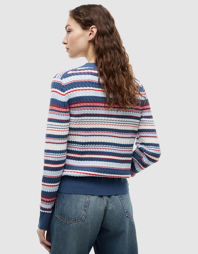 Tommy Hilfiger - Cotton Cable Fine Gauge Long Sleeve Crew Neck Cardigan