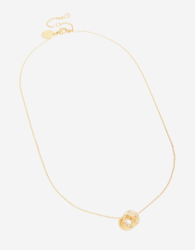 Lovisa - Waterproof Gold Plated Stainless Steel Cubic Zirconia Triple Circle Link Necklace