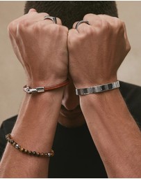 Najo - Apollo Men's 6mm Tiger Eye & Steel Elasticised Bracelet