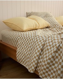 Sheet Society - Eve Linen Print Fitted Sheet Set