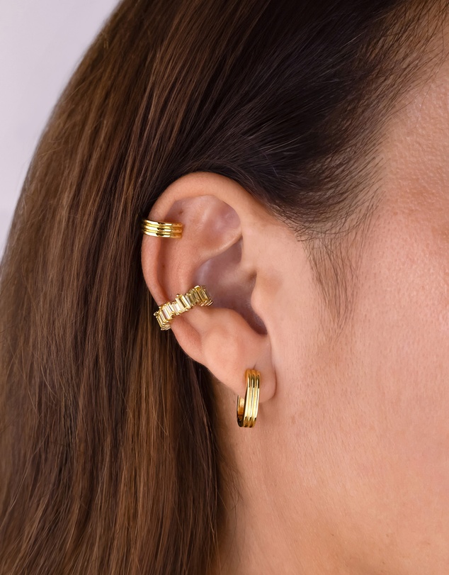 Wanderlust + Co - Triple Band Gold Ear Cuff