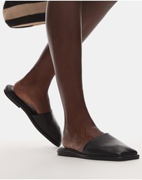 TOPSHOP - Almina Real Leather Square Toe Mules