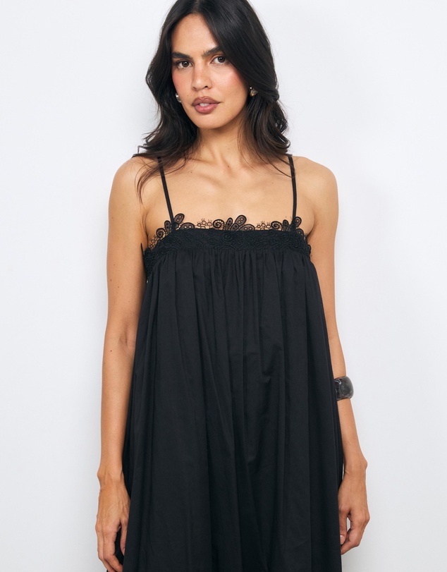 AERE - Mara Cotton Voile Trim Maxi Dress