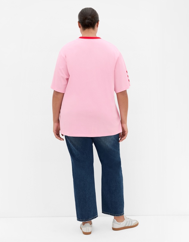 City Chic - Mon Amour Oversized Tee - light pink