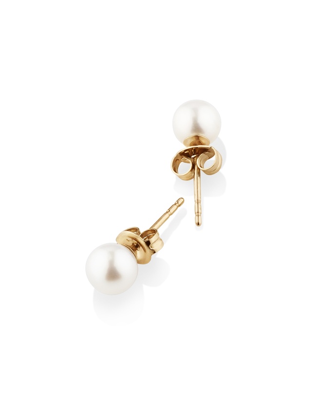 Michael Hill - Stud Earrings with 5mm Round Cultured Freshwater Pearl in 10kt Yellow Gold