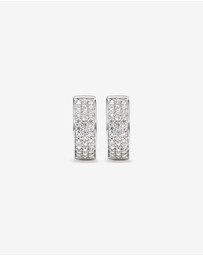 Michael Hill - Reversible Huggie Earrings With Cubic Zirconia In Sterling Silver