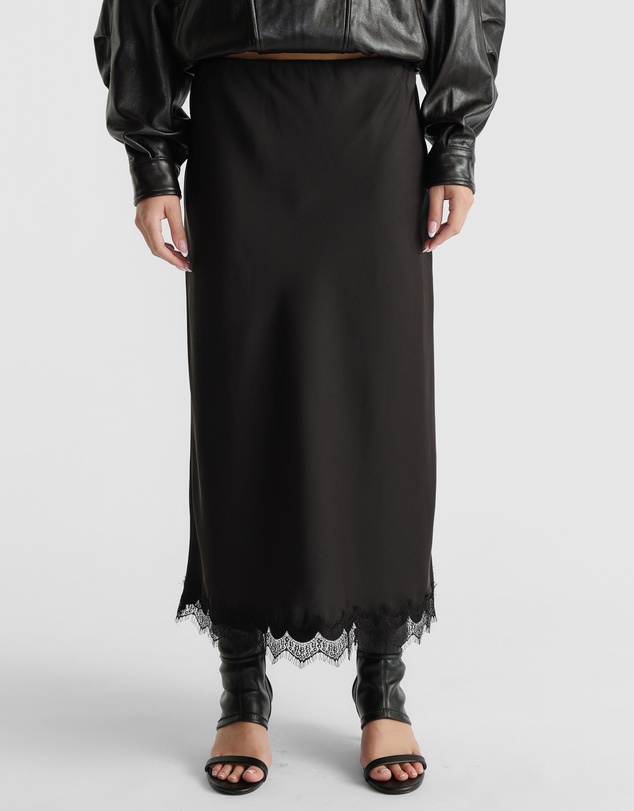 Decjuba - Penny Lace Trim Maxi Skirt