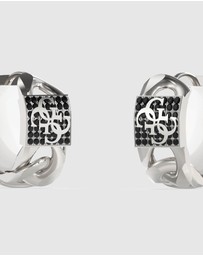 GUESS - Silver-Tone 4G Pave Earrings