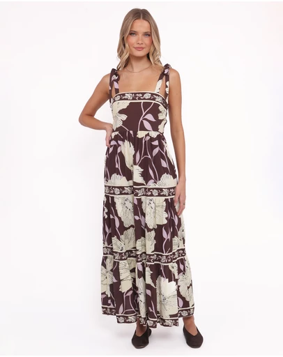 Petal & Pup - Leonor Maxi Dress - Yellow Brown Floral