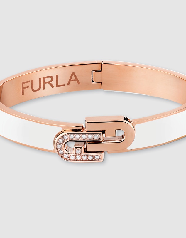 Furla - Furla Arch Double Rose Gold Tone & White Bangle