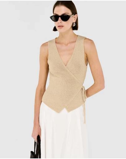 Staple the Label - Marnie Knit Wrap Top