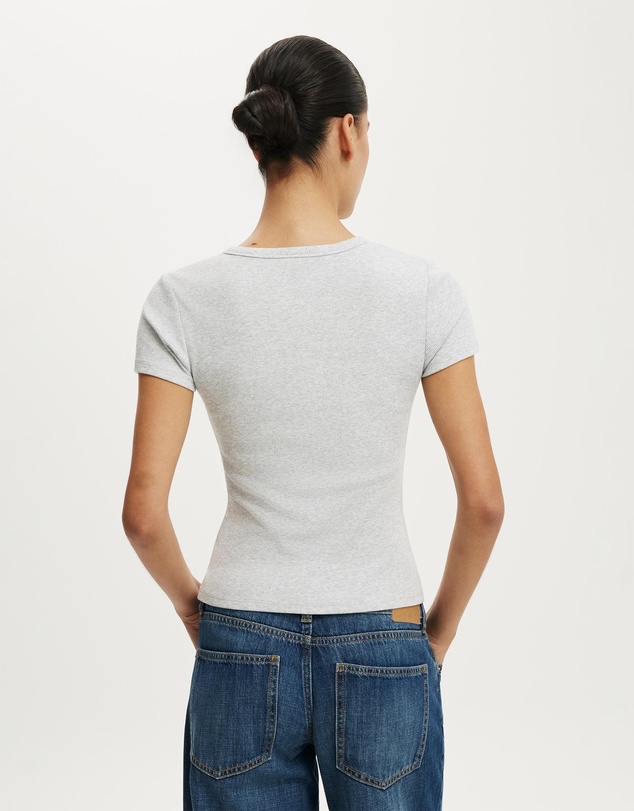 Cotton On - Blake Rib Henley Short Sleeve