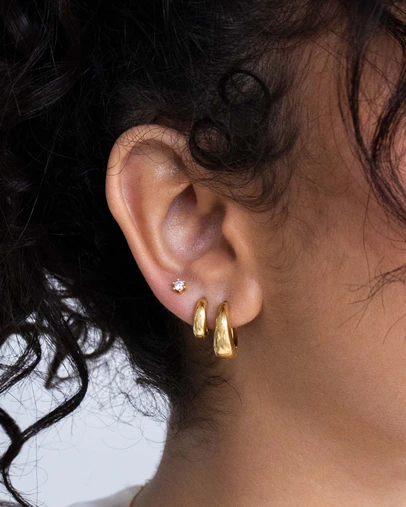 The Silver Collective - Ella Mini Hoops Gold