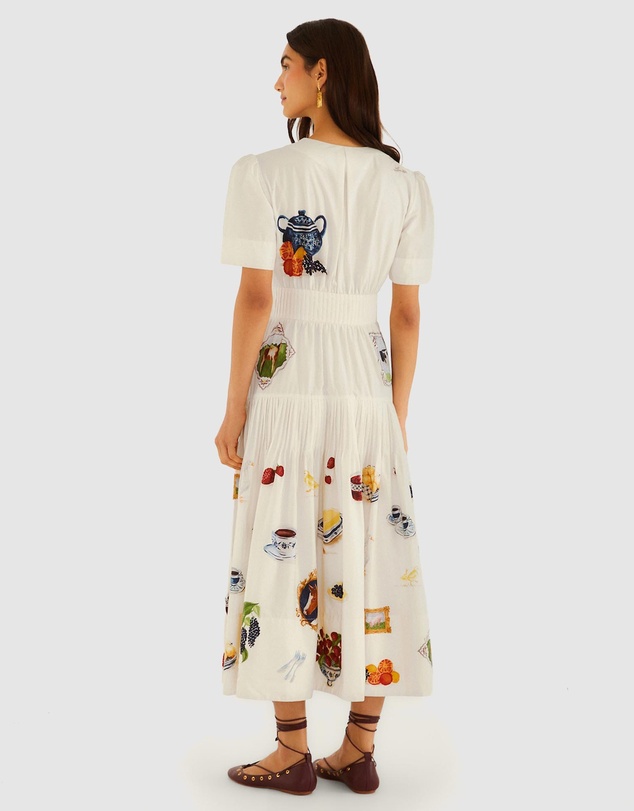 Farm Rio - Country Table Winter Short Sleeve Midi Dress