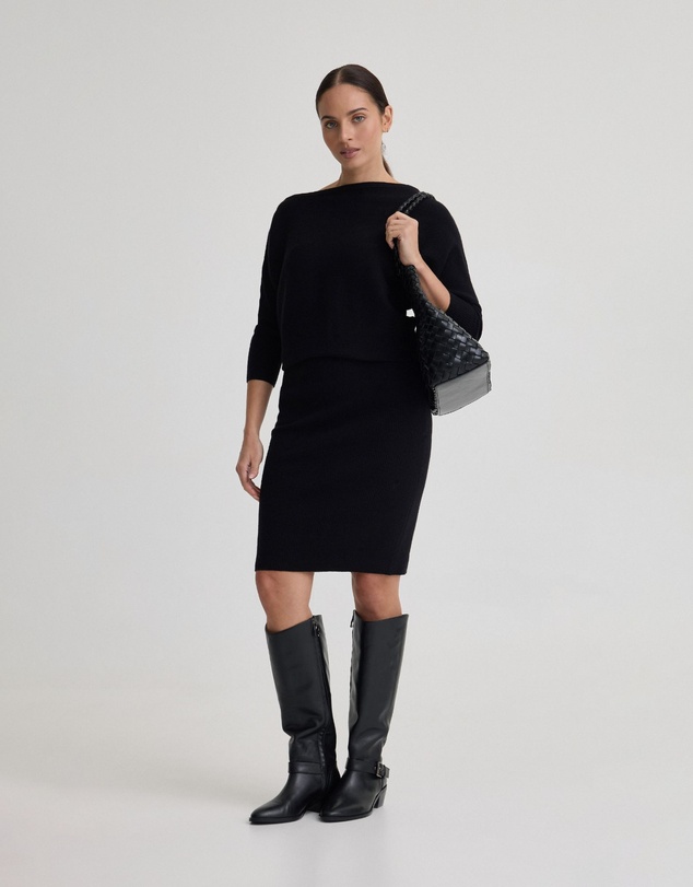 Oxford - Emma Off Shoulder Knit Dress