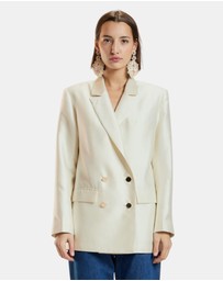 Cynthia Rowley - Silk Wool Double Breasted Blazer