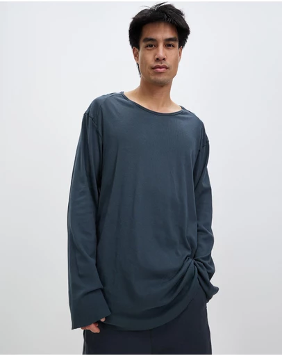 Surrounded By Ghosts - The Diaspore Rib Knit Long Sleeve Tail T-Shirt