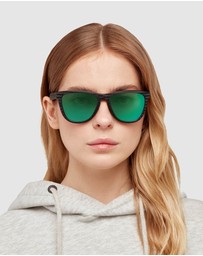 Hawkers Co - HAWKERS Polarized Black Green One Raw Sunglasses for Men and Women UV400
