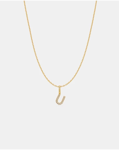 Ania Haie - Ania Haie Gold Letter U Initial Necklace