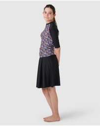 Modest Mermaid - Girls Floral 3/4 Swim Top SPF50+