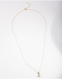Lovisa - Gold Plated Sterling Silver 1 Carat Cubic Zirconia Necklace