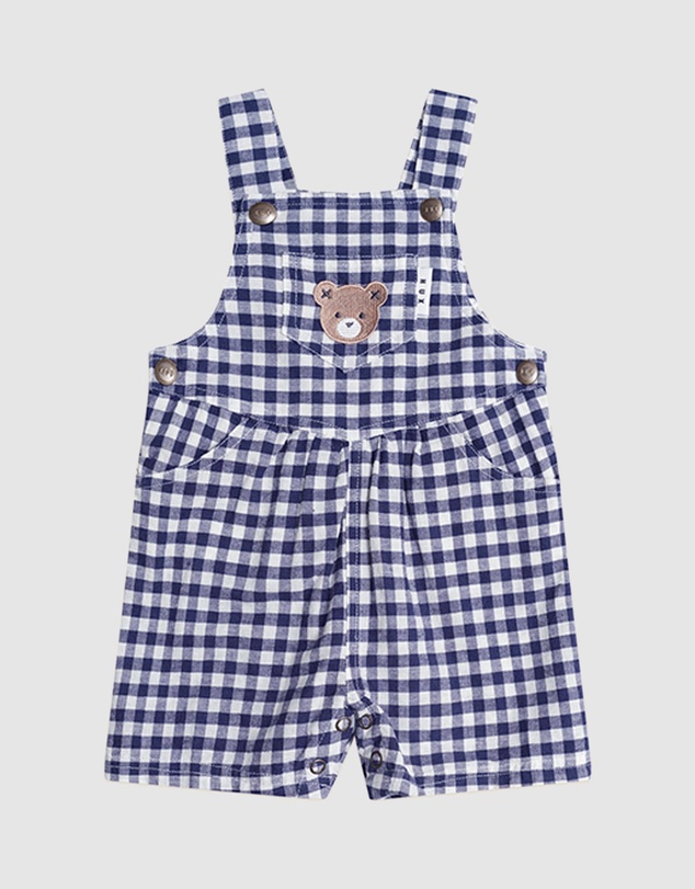 Huxbaby - Check Short Overalls - Babies