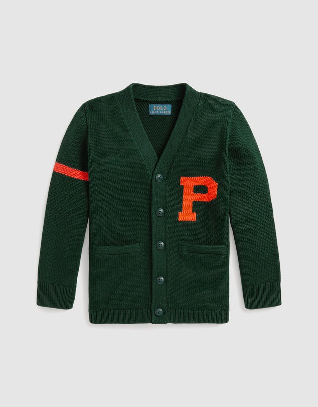 Polo Ralph Lauren - Cotton V-Neck Letter Cardigan - ICONIC EXCLUSIVE - Kids