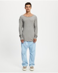 Surrounded By Ghosts - The Gypsum Slim Rib Knit Long Sleeve T-Shirt