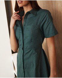 Atmos&Here - Lori Linen Blend Shirt Dress