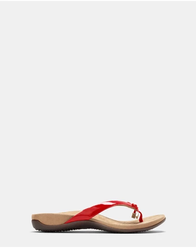 Vionic - Bella Toe Post Sandal - Red Patent