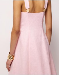 AERE - Haven Linen Beaded Midi Dress