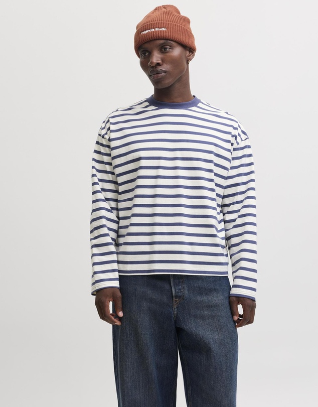 Jack & Jones - Jornorrebro Stripe Tee LS Crew Neck