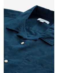 NEXT - Cuban Collar Linen Blend Short Sleeve Shirt