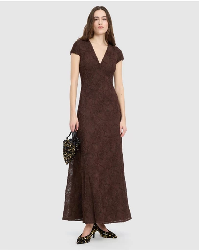 ROTATE - Flower Mesh Maxi Dress