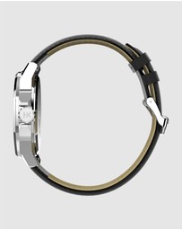 TIMEX - Essex Day & Date 46mm Leather Strap Watch
