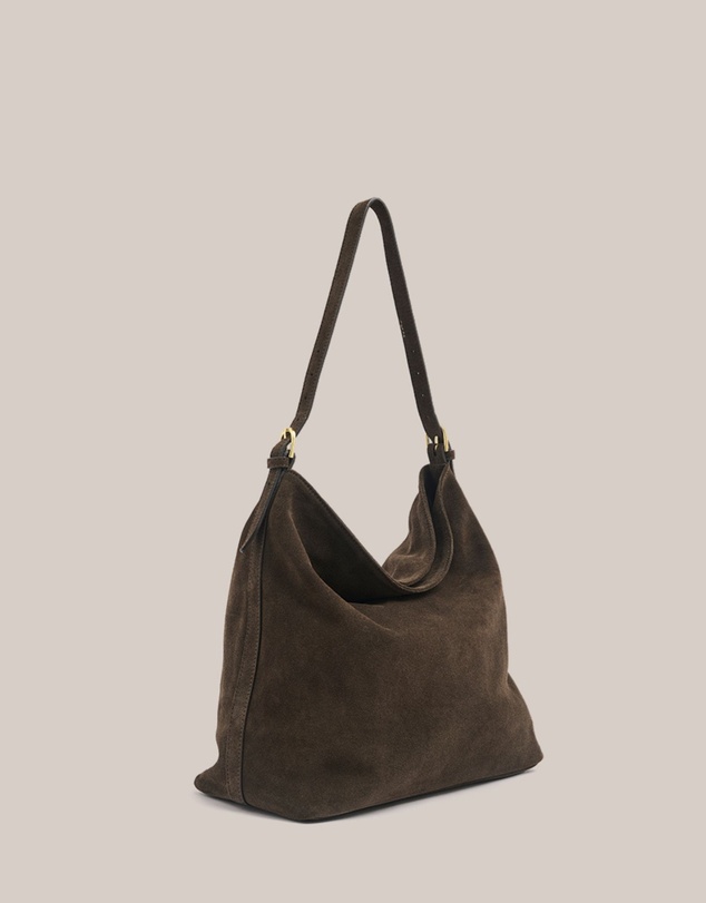 VESTIRSI - Savannah Brown Suede Hobo Bag
