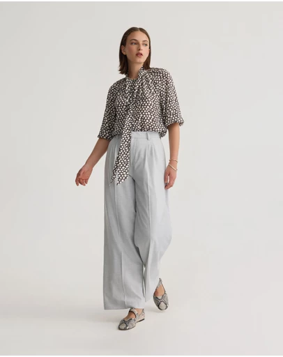 Oxford - Simone Tie Neck Shirt