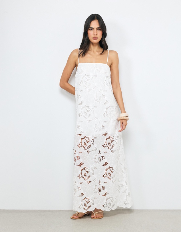 AERE - Elena Lace Maxi Dress With Removable Lining