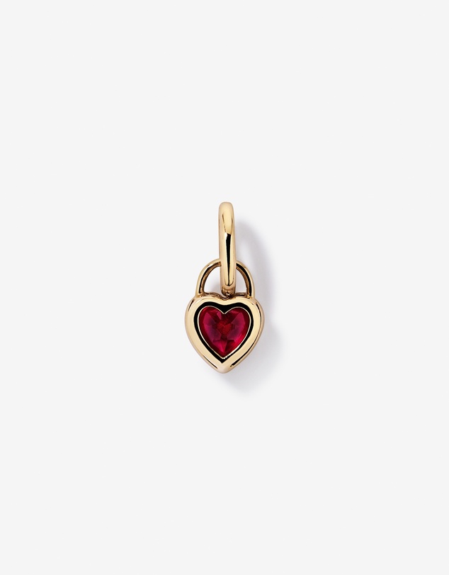 Michael Hill - Heart Created Ruby Bezel Pendant in 10kt Yellow Gold