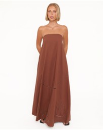 Petal & Pup - Como Strapless Maxi Dress - Brown