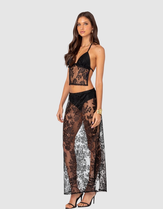 EDIKTED - Bess Open Back Sheer Lace Top