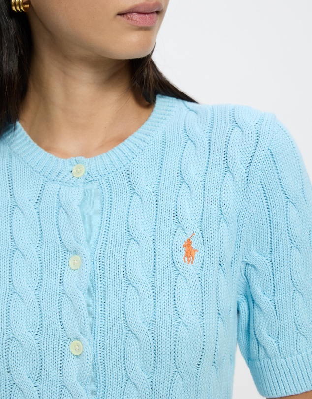 Polo Ralph Lauren - Cable-Knit Cotton Short-Sleeve Cardigan - ICONIC EXCLUSIVE