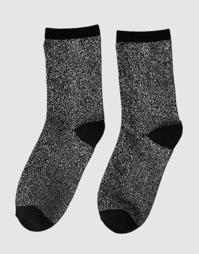 High Heel Jungle - Lurex Trouser Sock - Black