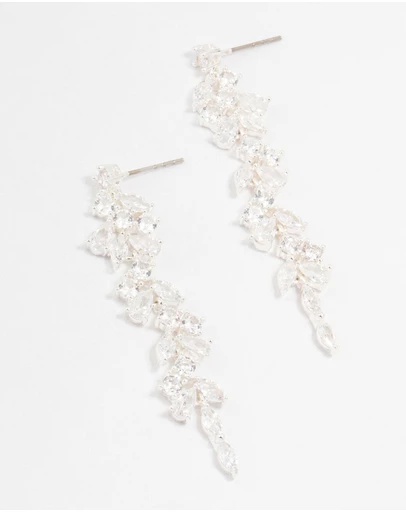 Lovisa - Cubic Zirconia Stone Silver Medium Drop Earrings