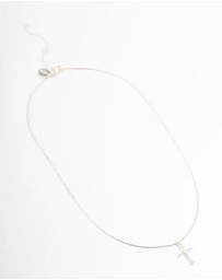 Lovisa - Silver Plated Cross Box Chain Necklace