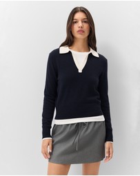 UNISON - Sporty Collared Wool Knit