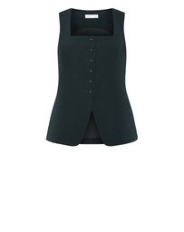 City Chic - Plus size Abbie Vest - deep emerald