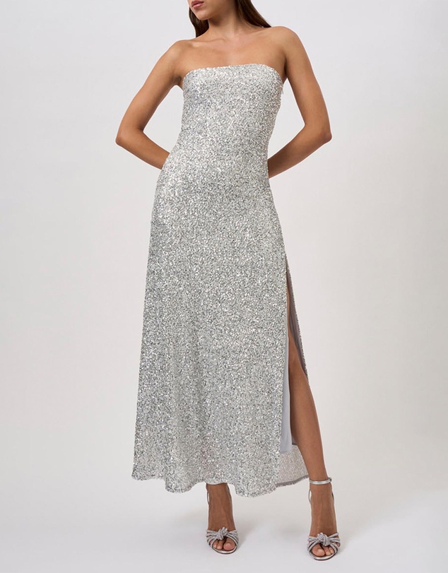 BY JOHNNY. - Skylar Sequin Long Line Dress